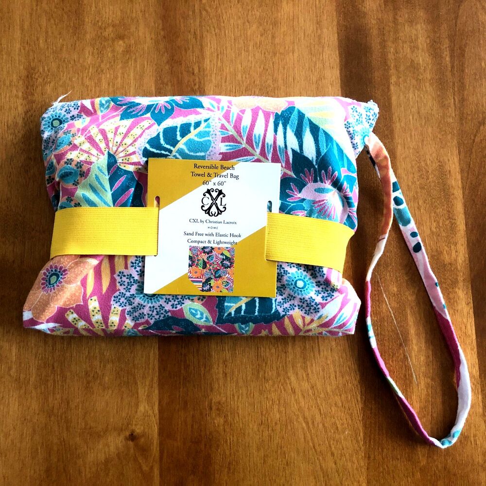 CXL by Christian Lacroix Beach Towel & Travel Bag Reversible Pool Summer NEW